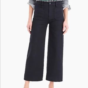 J. Crew Point Sur washed wide-leg crop pant in black